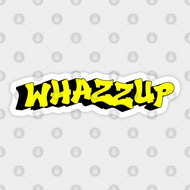 Whazzup Yellow/Black Sticker by Dmitri